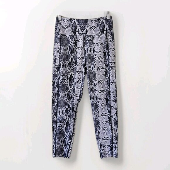 Marika Leggings Womens L Snake Skin Print Pockets Stretch Active Yoga MLL1145A - Picture 1 of 13